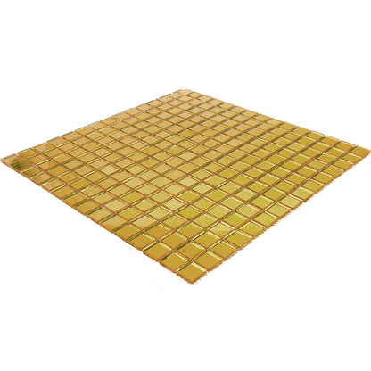 Amber Gold 12x12 Glossy Uniform Square Glass Mosaic Tile (20 pack, 20 sq ft/case)