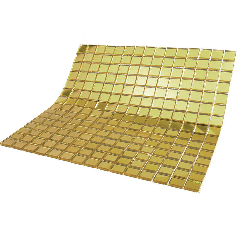Amber Gold 12x12 Glossy Uniform Square Glass Mosaic Tile (20 pack, 20 sq ft/case)