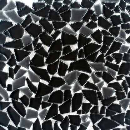 Black 11x11 Glossy Matte Multi-shaped Glass Mosaic Tile (5 pack, 4.36 sq ft/case)