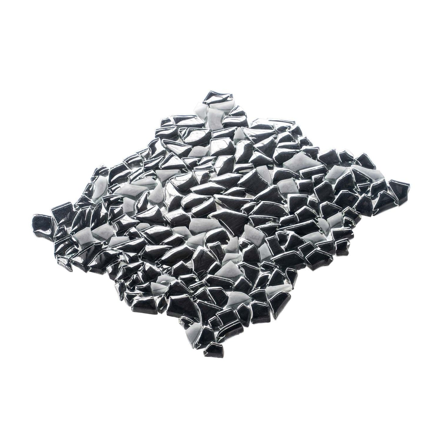 Black 11x11 Glossy Matte Multi-shaped Glass Mosaic Tile (5 pack, 4.36 sq ft/case)