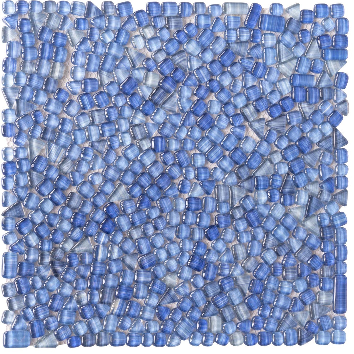 Blue 12x12 Glossy Multi-shaped Glass Mosaic Tile (5 pack, 4.83 sq ft/case)