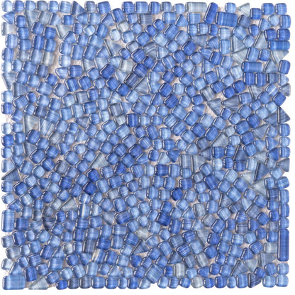 Blue 12x12 Glossy Multi-shaped Glass Mosaic Tile (5 pack, 4.83 sq ft/case) - Sample