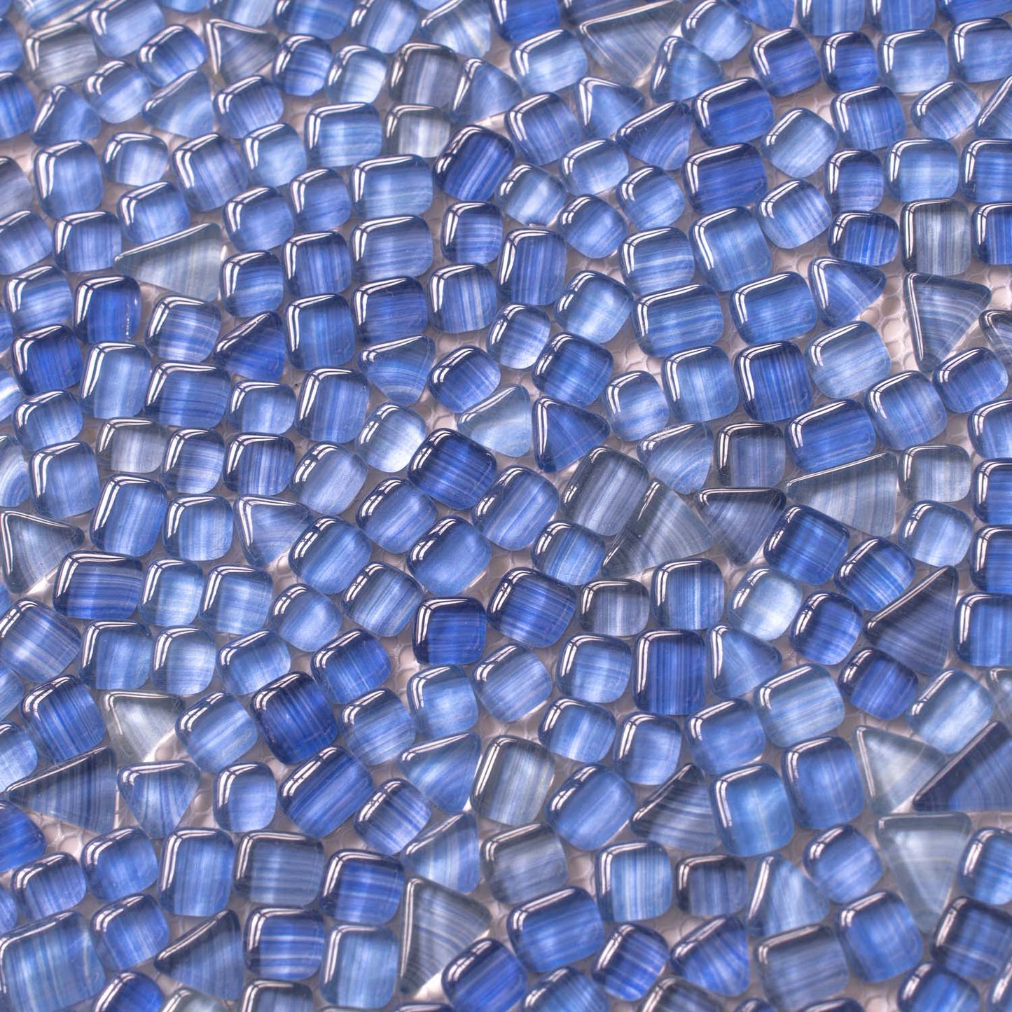Blue 12x12 Glossy Multi-shaped Glass Mosaic Tile (5 pack, 4.83 sq ft/case)