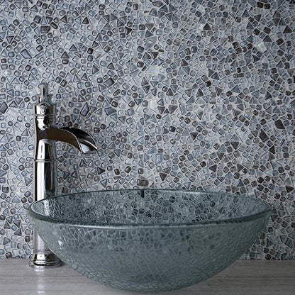 Gray 12x12 Glossy Multi-shaped Glass Mosaic Tile (5 pack, 4.83 sq ft/case)