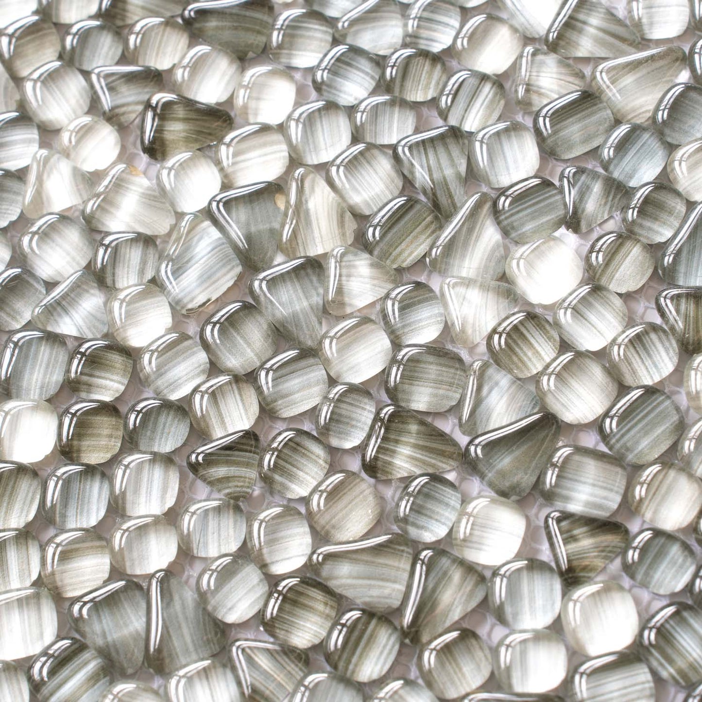Gray 12x12 Glossy Multi-shaped Glass Mosaic Tile (5 pack, 4.83 sq ft/case)