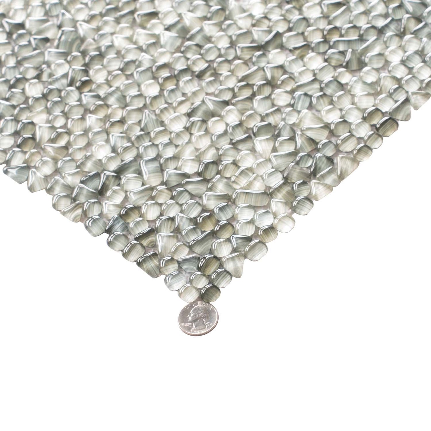 Gray 12x12 Glossy Multi-shaped Glass Mosaic Tile (5 pack, 4.83 sq ft/case)