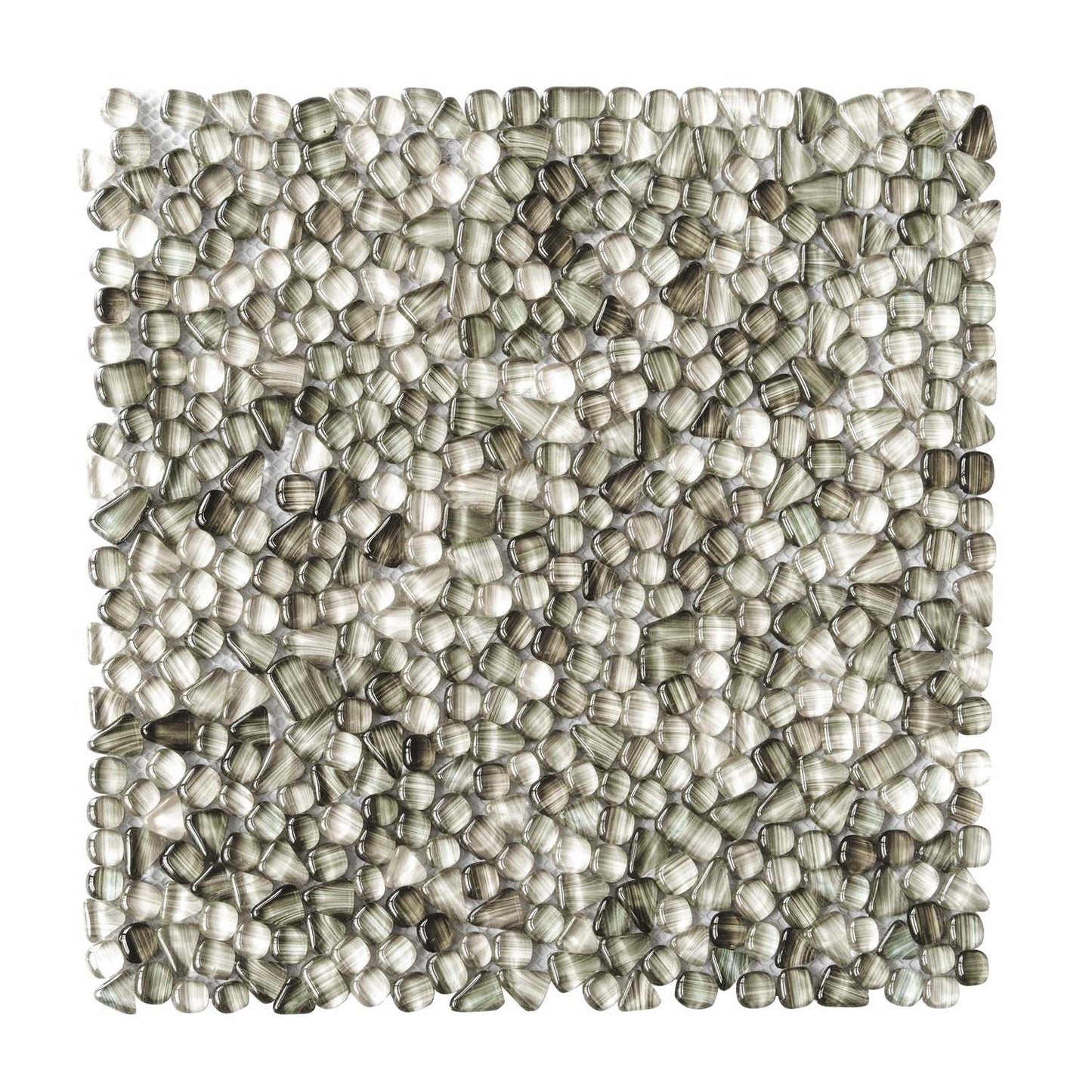 Gray 12x12 Glossy Multi-shaped Glass Mosaic Tile (5 pack, 4.83 sq ft/case)