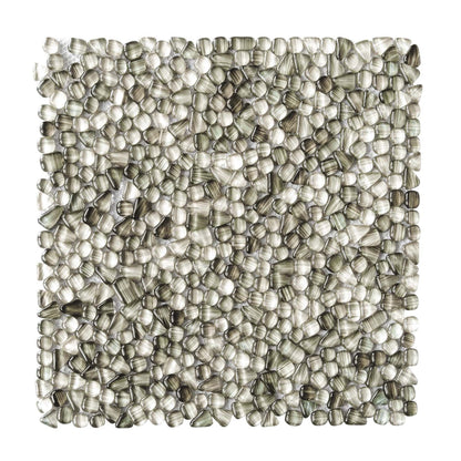 Gray 12x12 Glossy Multi-shaped Glass Mosaic Tile (5 pack, 4.83 sq ft/case) - Sample