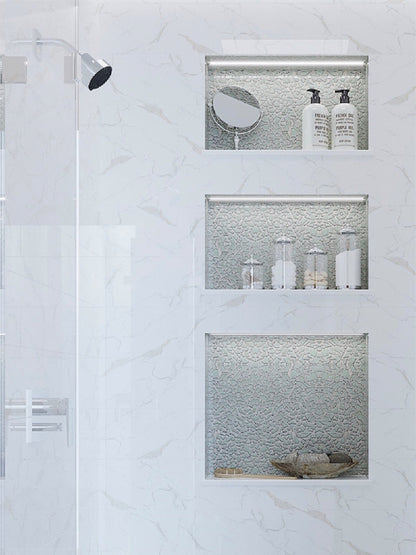 White 11x11 Glossy Matte Multi-shaped Glass Mosaic Tile (5 pack, 4.36 sq ft/case) - Sample