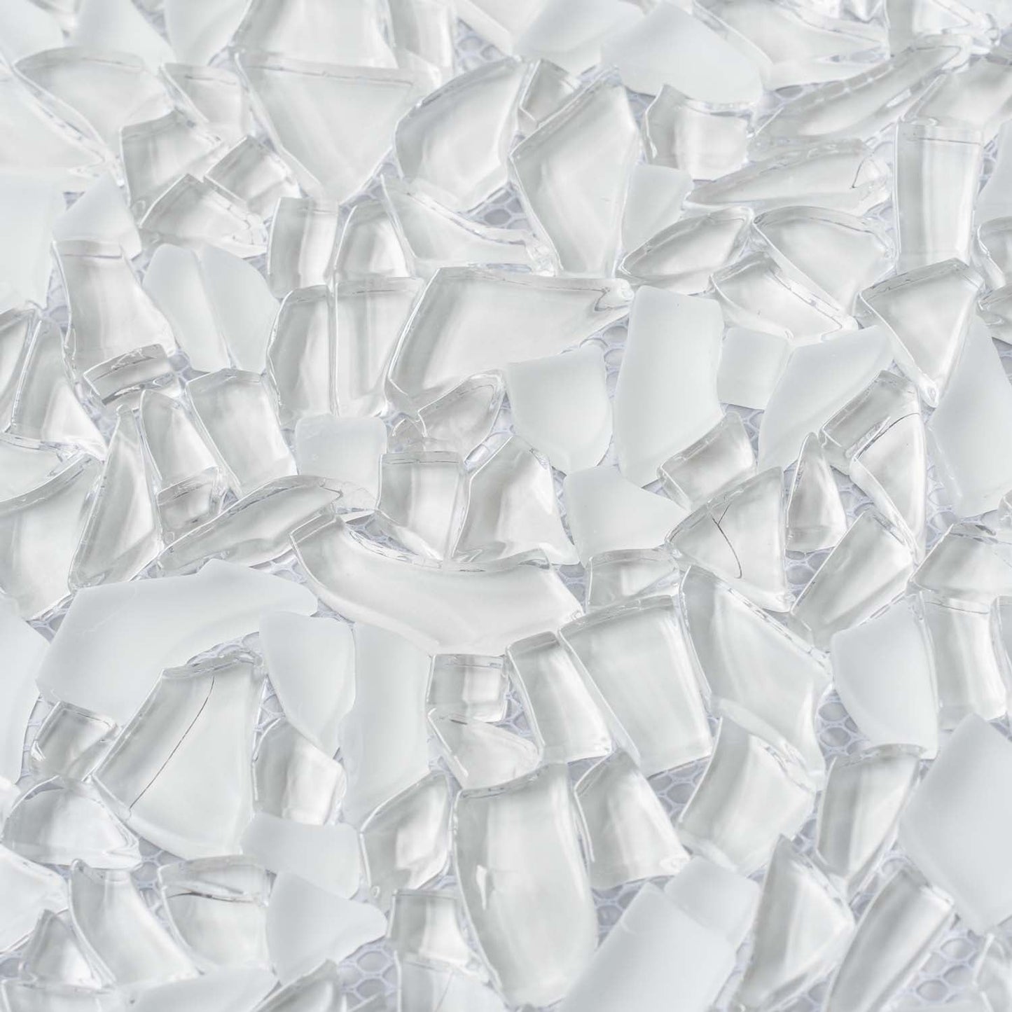 White 11x11 Glossy Matte Multi-shaped Glass Mosaic Tile (5 pack, 4.36 sq ft/case)