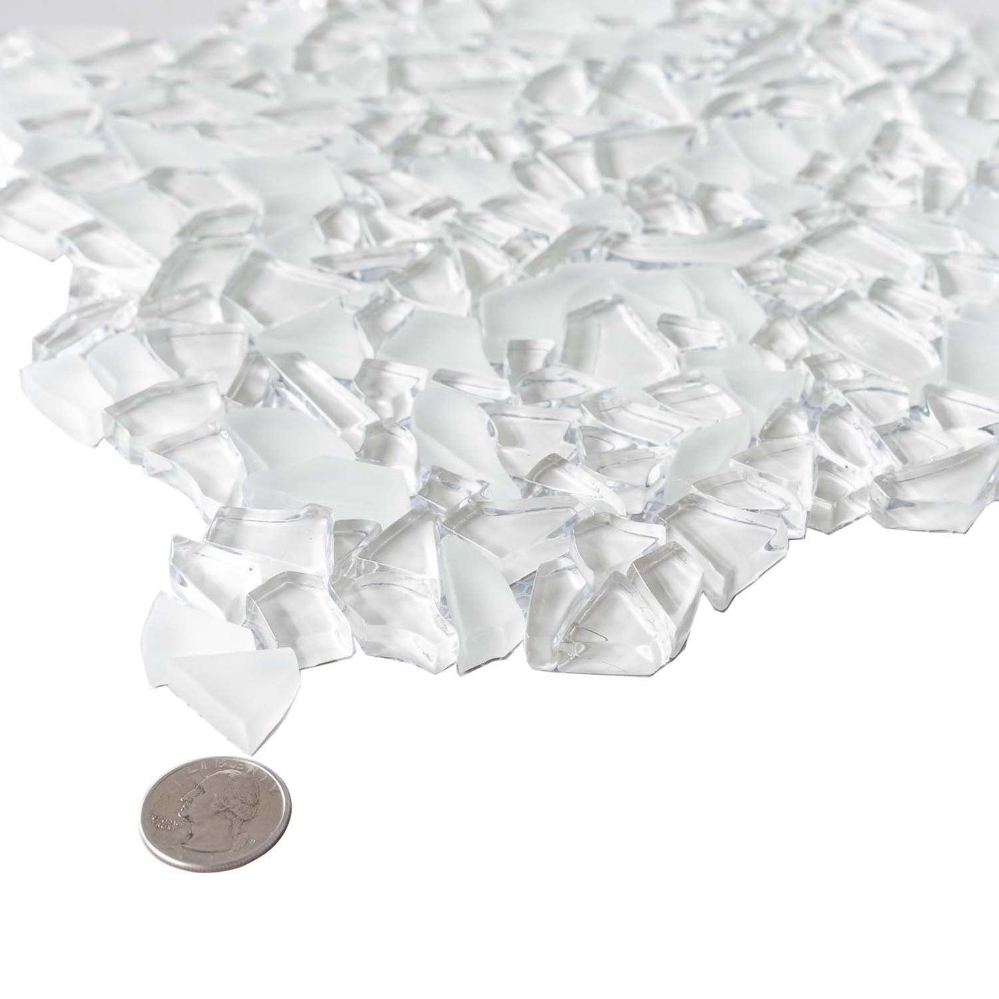 White 11x11 Glossy Matte Multi-shaped Glass Mosaic Tile (5 pack, 4.36 sq ft/case) - Sample