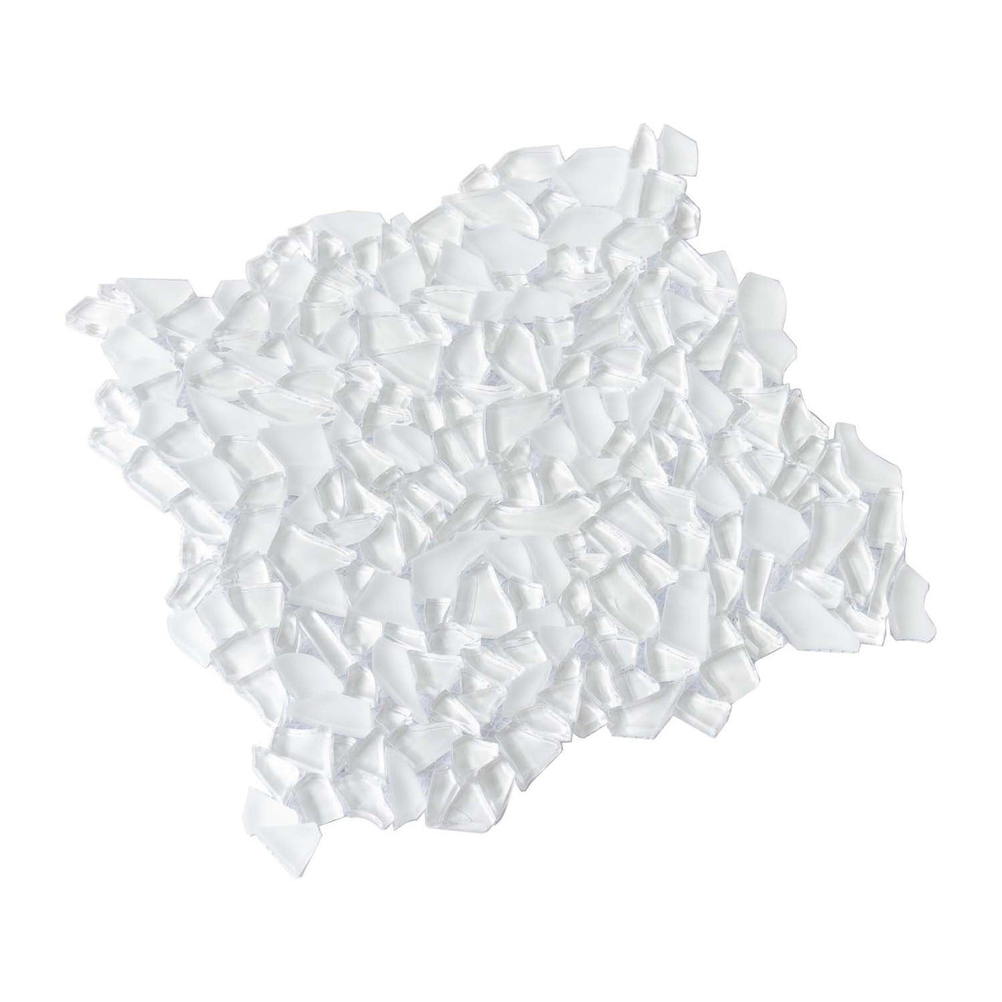 White 11x11 Glossy Matte Multi-shaped Glass Mosaic Tile (5 pack, 4.36 sq ft/case) - Sample