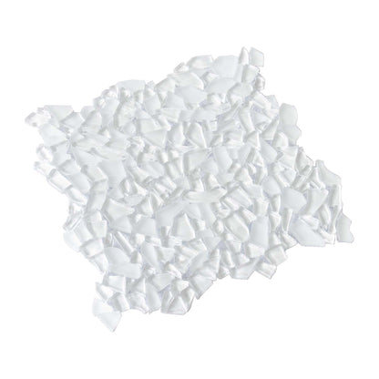 White 11x11 Glossy Matte Multi-shaped Glass Mosaic Tile (5 pack, 4.36 sq ft/case) - Sample