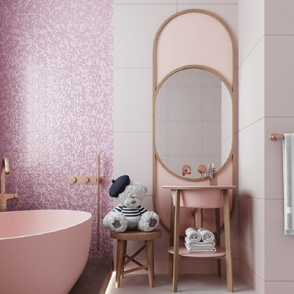 Orchid Pink 11x11 Glossy Matte Multi-shaped Glass Mosaic Tile (5 pack, 4.36 sq ft/case)