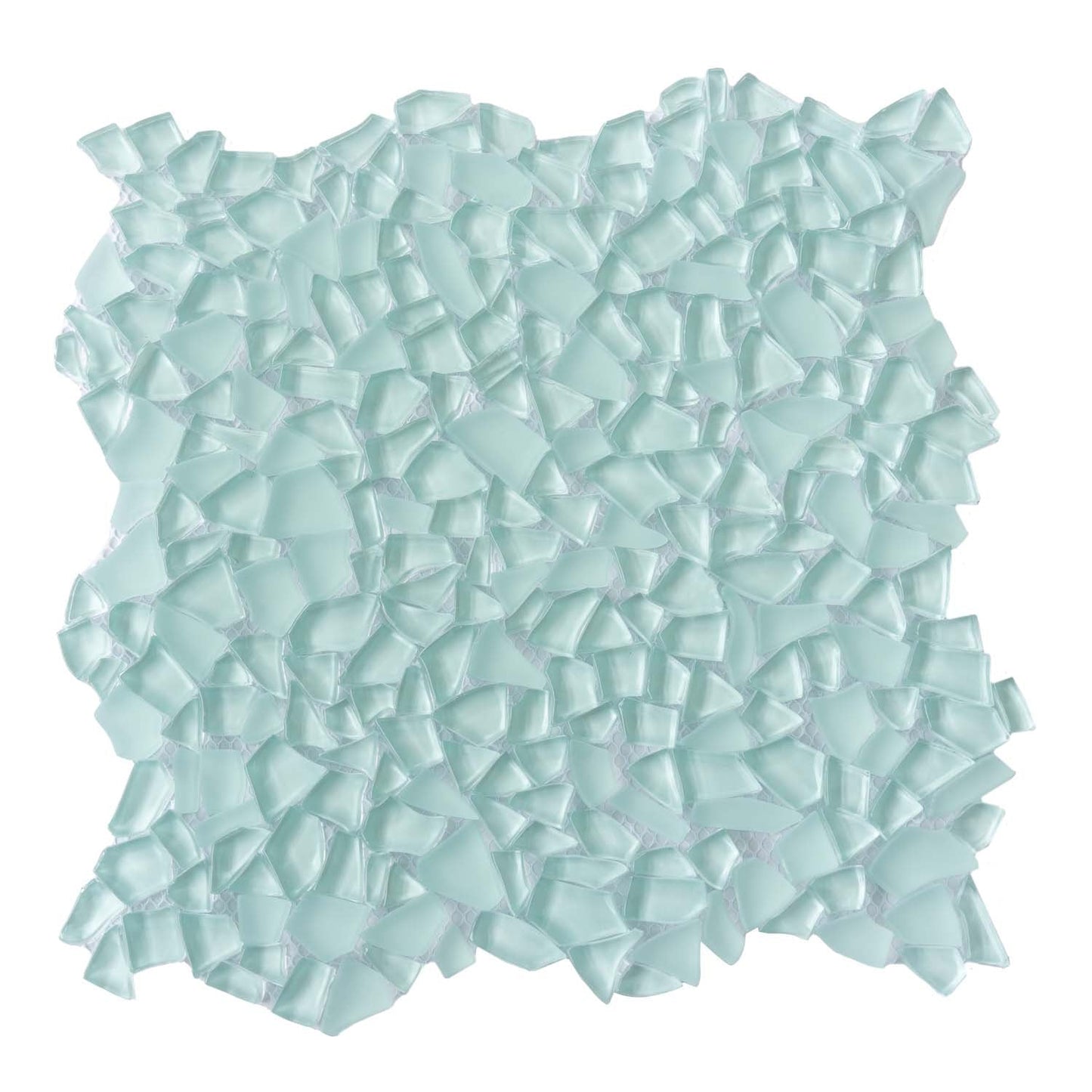 Tiffany Blue 11x11 Glossy Matte Multi-shaped Glass Mosaic Tile (5 pack, 4.36 sq ft/case)