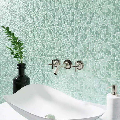Tiffany Blue 11x11 Glossy Matte Multi-shaped Glass Mosaic Tile (5 pack, 4.36 sq ft/case)
