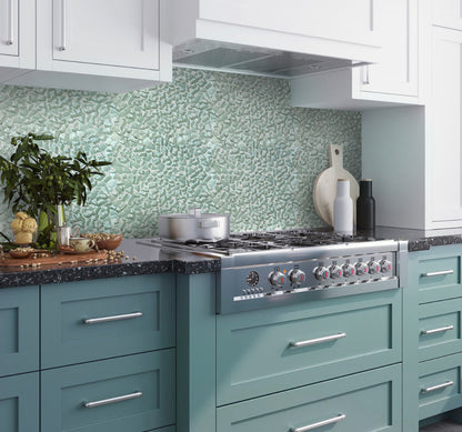 Tiffany Blue 11x11 Glossy Matte Multi-shaped Glass Mosaic Tile (5 pack, 4.36 sq ft/case) - Sample