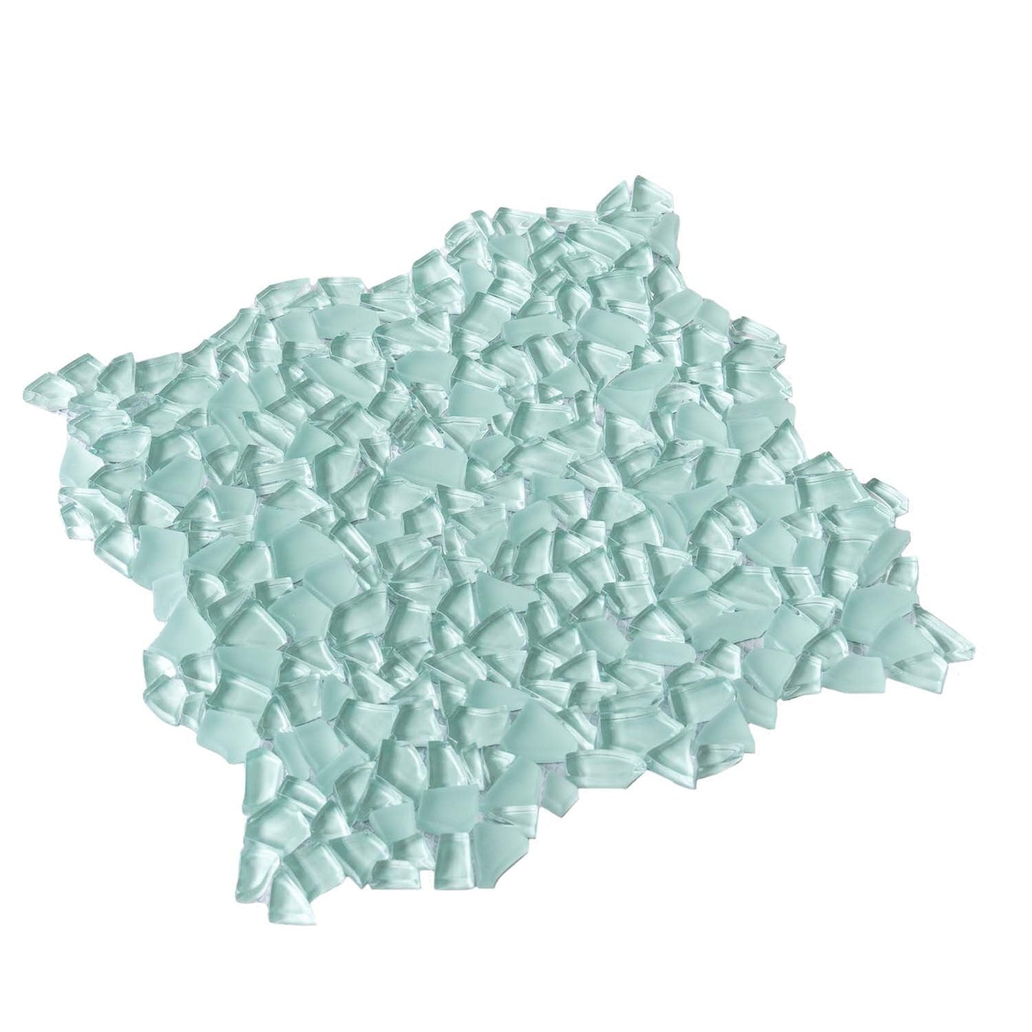 Tiffany Blue 11x11 Glossy Matte Multi-shaped Glass Mosaic Tile (5 pack, 4.36 sq ft/case)
