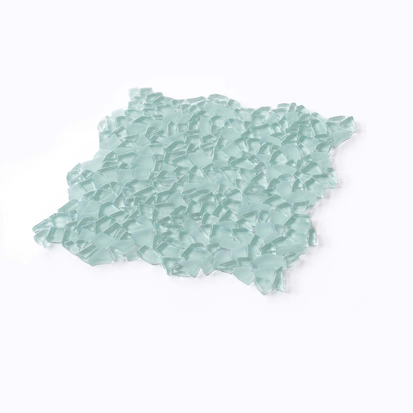 Tiffany Blue 11x11 Glossy Matte Multi-shaped Glass Mosaic Tile (5 pack, 4.36 sq ft/case) - Sample