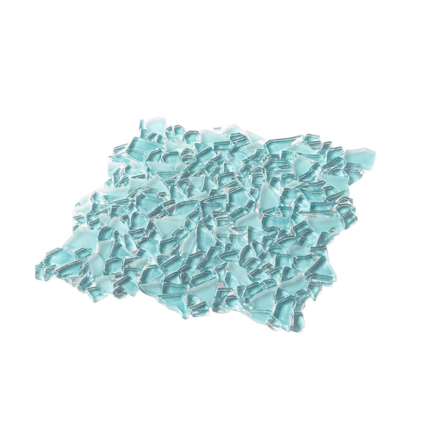 Sky Blue 11x11 Glossy Matte Multi-shaped Glass Mosaic Tile (5 pack, 4.36 sq ft/case)