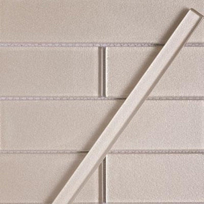 Pearl White 0.5x12 Glossy Glass Pencil Tile Trim (10 pack, 0.5 sq ft/case)
