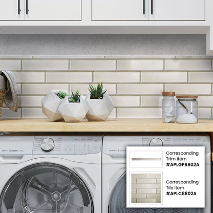 Lace White 12x12 Glossy Brick Glass Mosaic Tile (5 pack, 4.83 sq ft/case)