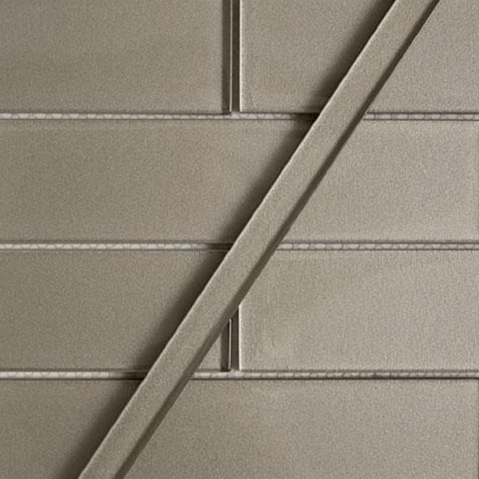 Ash Gray 0.5x12 Glossy Glass Pencil Tile Trim (10 pack, 0.5 sq ft/case) - Sample