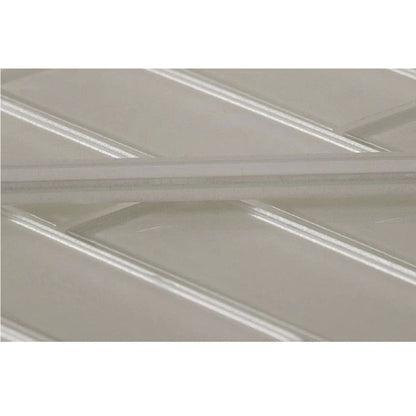 Snow White 0.5x12 Glossy Glass Pencil Tile Trim (10 pack, 0.5 sq ft/case)