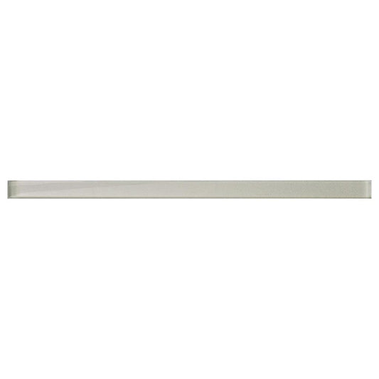 Snow White 0.5x12 Glossy Glass Pencil Tile Trim (10 pack, 0.5 sq ft/case)