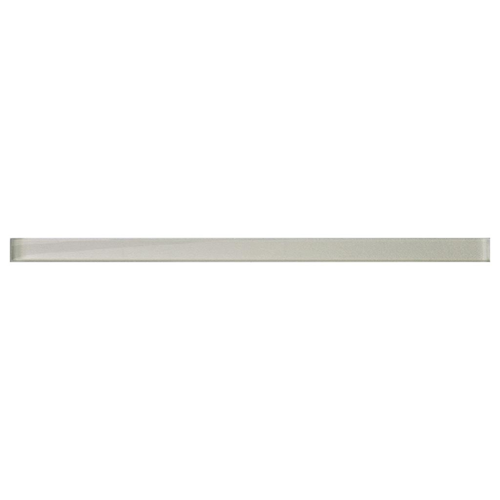 Snow White 0.5x12 Glossy Glass Pencil Tile Trim (10 pack, 0.5 sq ft/case) - Sample