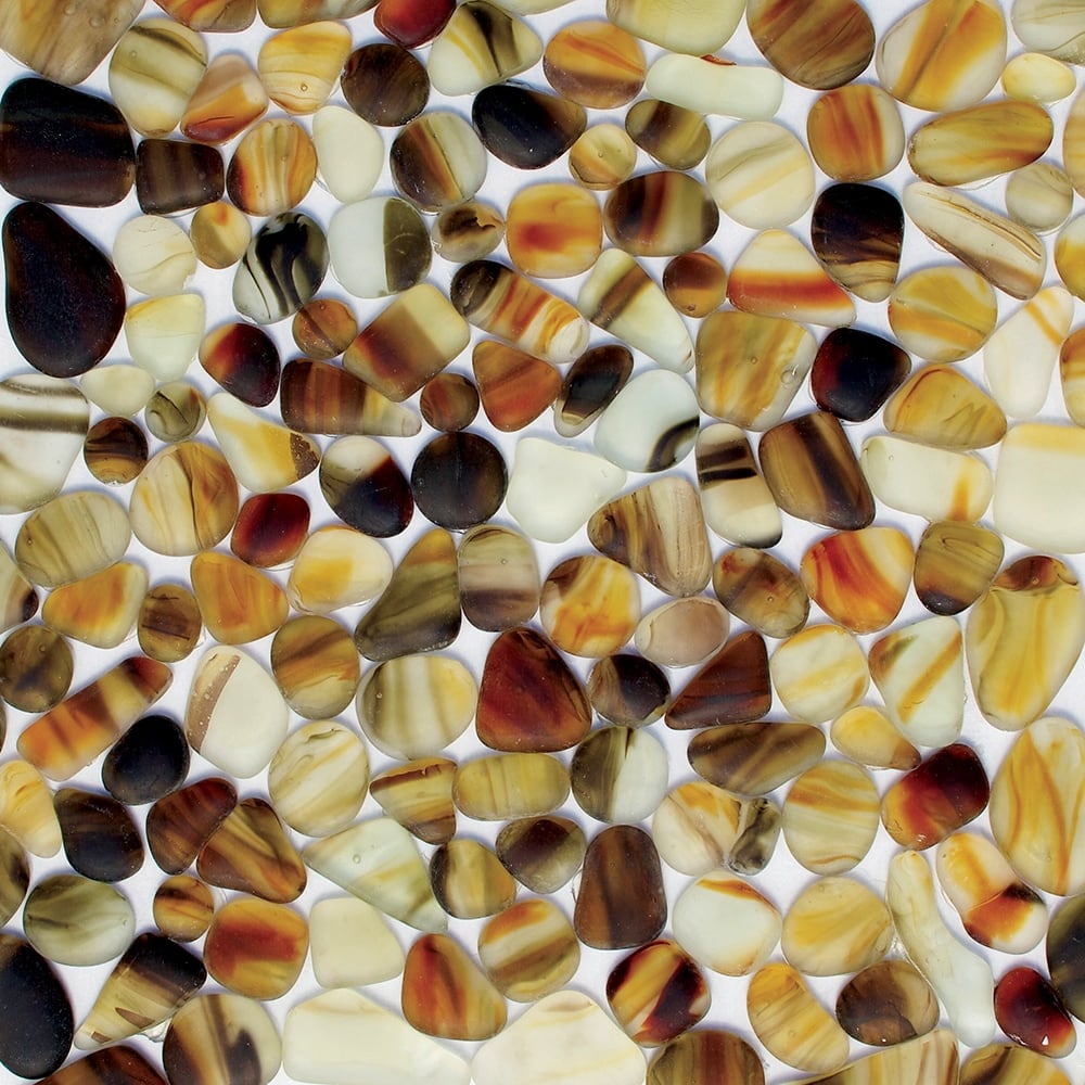 Caramel Matte Beach Glass Mosaic