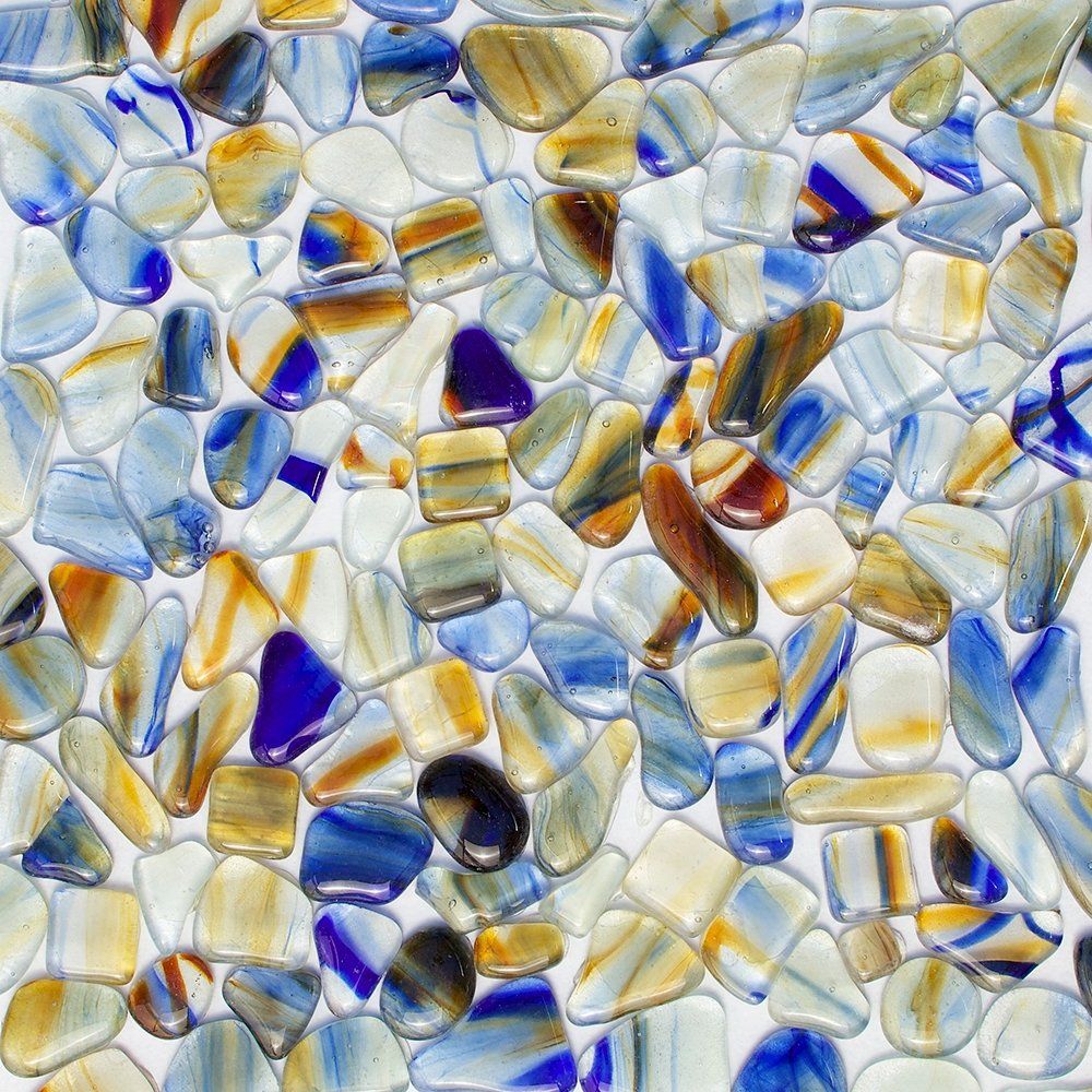 Light Blue Glossy Gloss Glass Mosaic