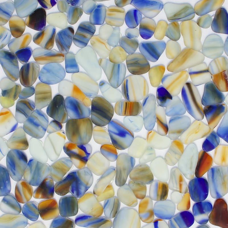 Light Blue Matte Beach Glass Mosaic