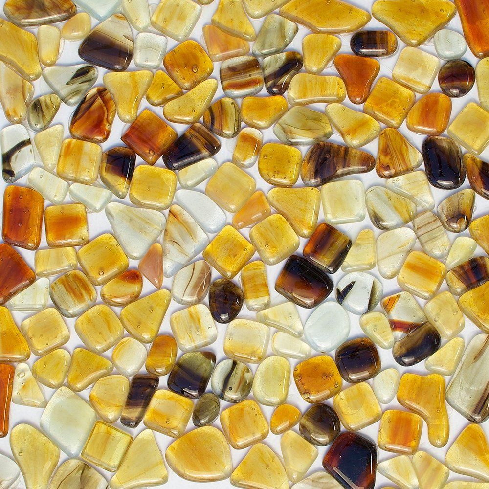 Light Honey Glossy Gloss Glass Mosaic