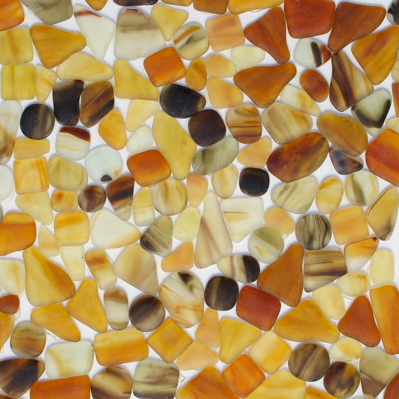 Light Honey Matte Beach Glass Mosaic
