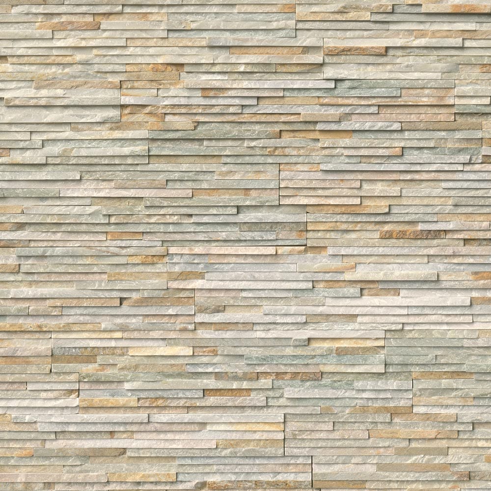 Golden honey pencil ledger panel 6X24 natural quartzite wall tile LPNLQGLDHON624 PEN product shot multiple tiles top view