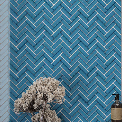 Sapphire Blue 11x13 Glossy Herringbone Glass Mosaic Tile (5 pack, 4.8125 sq ft/case)