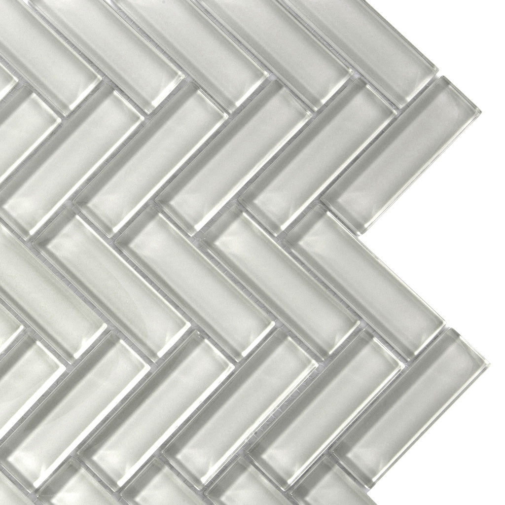 Beige 11x13 Glossy Herringbone Glass Mosaic Tile (5 pack, 4.8125 sq ft/case)