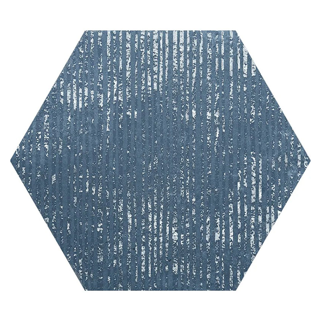 Indigo Blue 9x11 Textured Hexagon Porcelain Tile (16 pack, 8.07 sq ft/case)