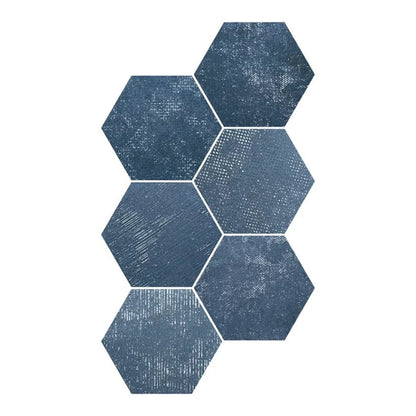 Indigo Blue 9x11 Textured Hexagon Porcelain Tile (16 pack, 8.07 sq ft/case)
