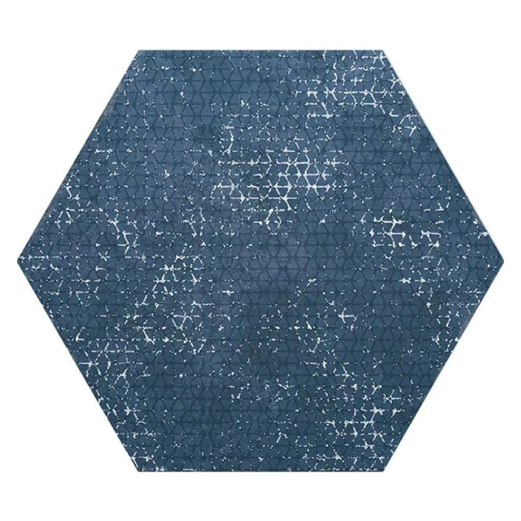 Indigo Blue 9x11 Textured Hexagon Porcelain Tile (16 pack, 8.07 sq ft/case)