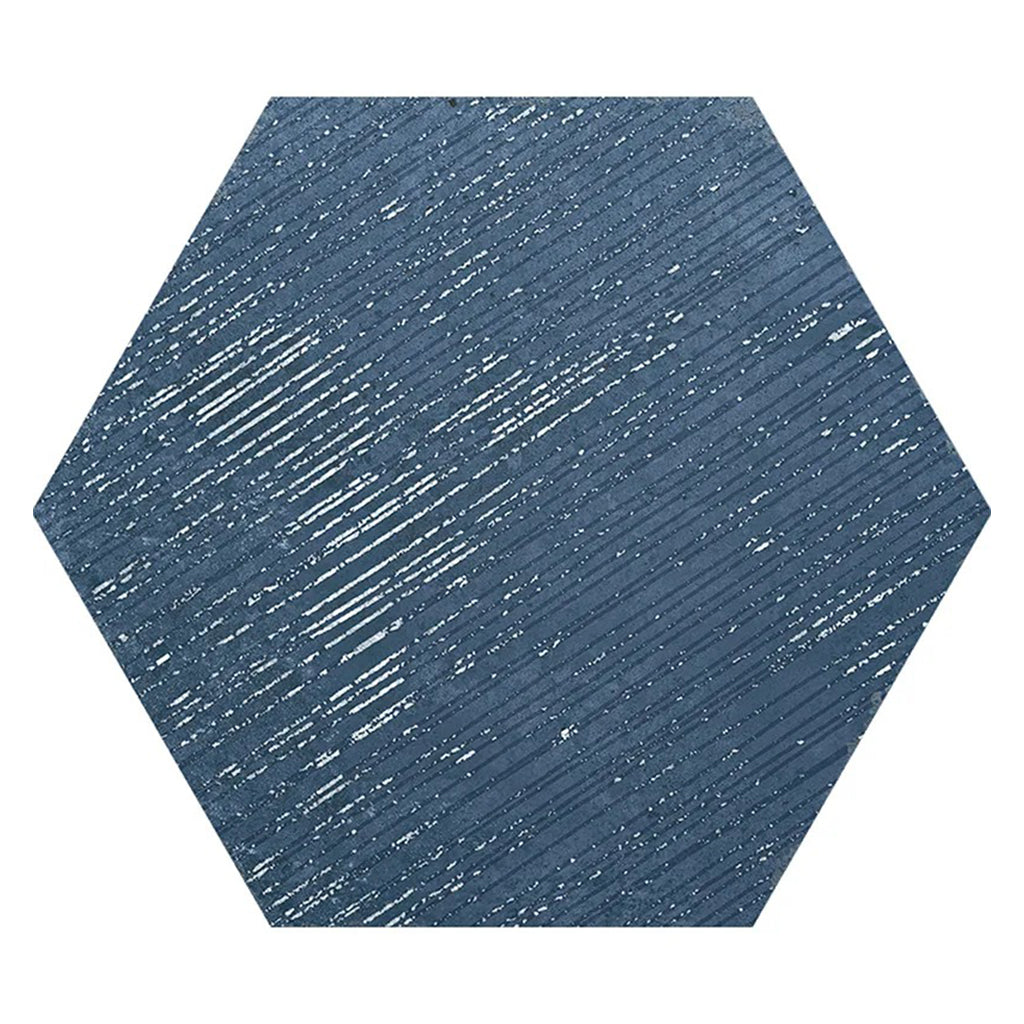 Indigo Blue 9x11 Textured Hexagon Porcelain Tile (16 pack, 8.07 sq ft/case)
