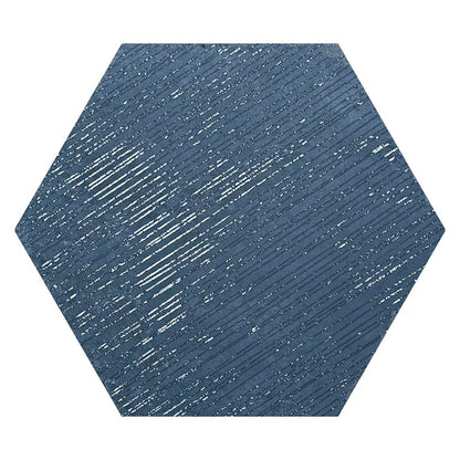 Indigo Blue 9x11 Textured Hexagon Porcelain Tile (16 pack, 8.07 sq ft/case)