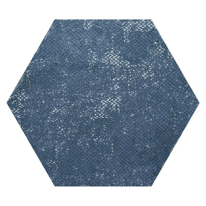 Indigo Blue 9x11 Textured Hexagon Porcelain Tile (16 pack, 8.07 sq ft/case)