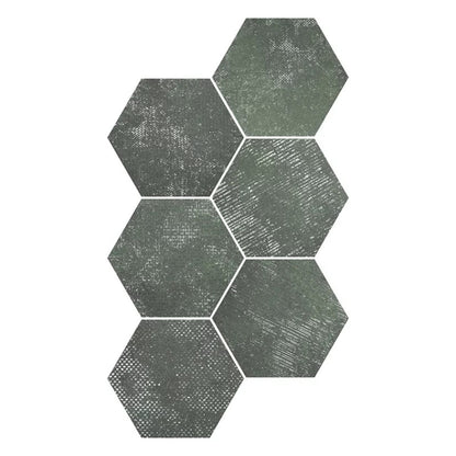 Olive Green 9x11 Textured Hexagon Porcelain Tile (16 pack, 8.07 sq ft/case) - Sample