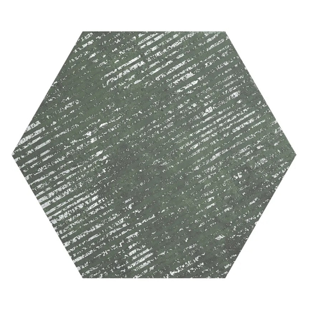 Olive Green 9x11 Textured Hexagon Porcelain Tile (16 pack, 8.07 sq ft/case) - Sample