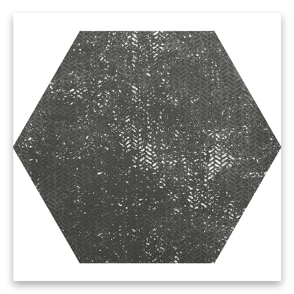 Graphite Gray 9x11 Textured Hexagon Porcelain Tile (16 pack, 8.07 sq ft/case)