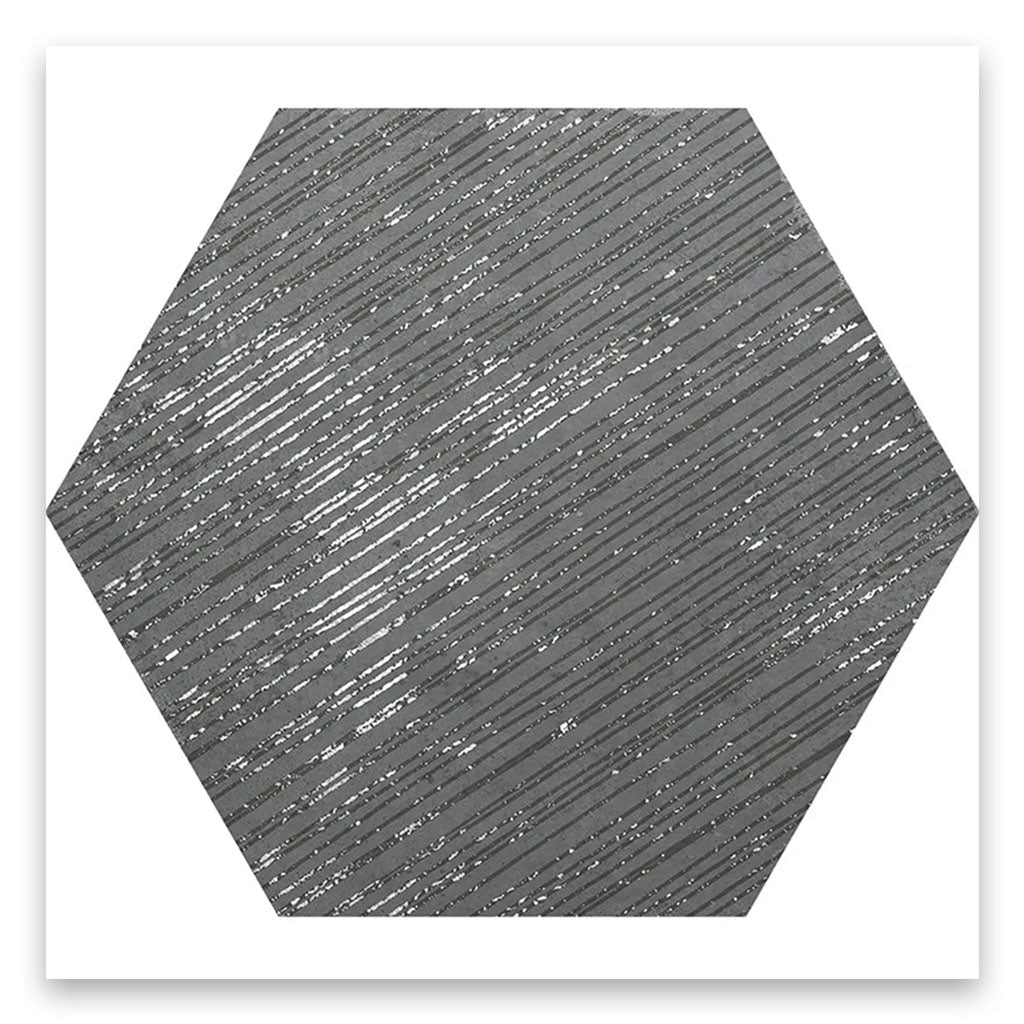 Graphite Gray 9x11 Textured Hexagon Porcelain Tile (16 pack, 8.07 sq ft/case) - Sample