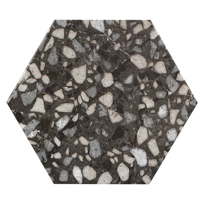 Charcoal Black 9x11 Matte Hexagon Porcelain Tile (16 pack, 8.07 sq ft/case)