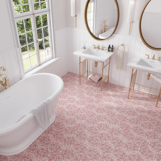 Blush Pink 9x11 Matte Hexagon Porcelain Tile (16 pack, 8.07 sq ft/case)